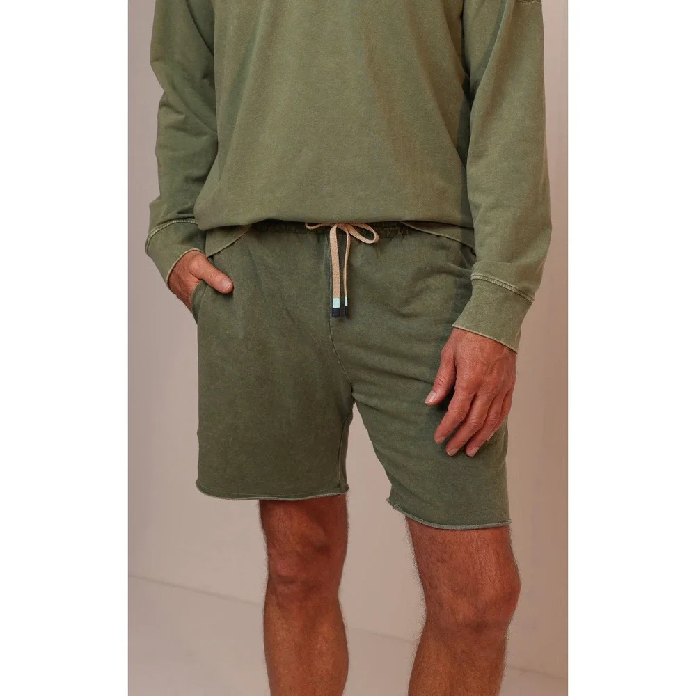 Shore San Diego Shorts Drawstring Lounge Beach In Olive Green Size M Casual